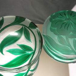 サンドブラスト　蓋付ガラス菓子鉢 3枚目の画像