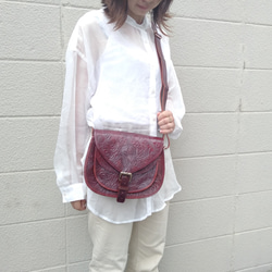 セール】バッグ☆ハンドメイド☆インド製☆一点物☆本革☆ショルダー  