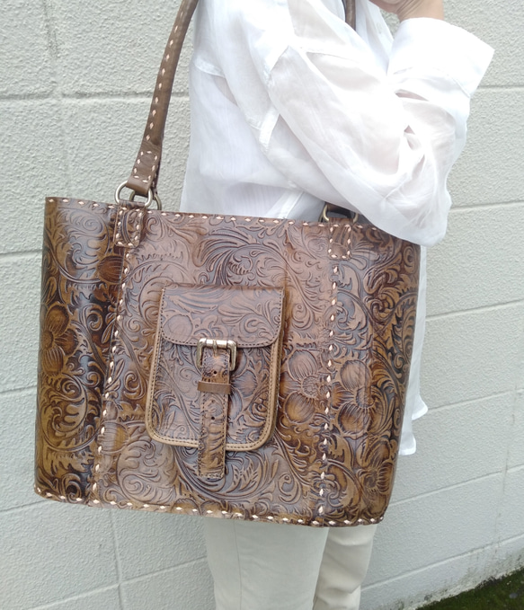 セール】バッグ☆ハンドメイド☆インド製☆一点物☆本革☆ショルダー  