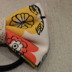 送料無料！日本製レトロなお花柄コットンヘアゴム 4枚目の画像