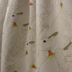 送料無料！再販　日本製コットンリネン　ペンギン柄ギャザースカート 4枚目の画像