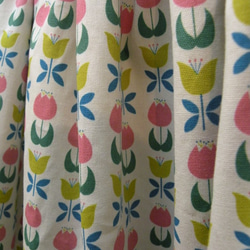 送料無料！日本製チューリップ畑柄コットンギャザースカート 4枚目の画像