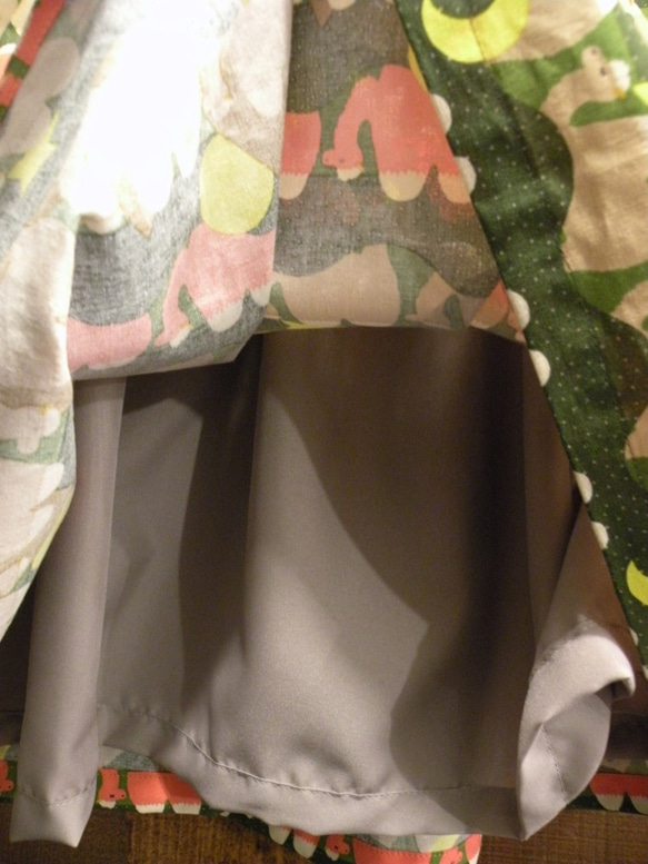 日本製ラクダ柄コットンギャザースカート 3枚目の画像