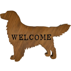 ウエルカムプレート　犬型プレート　ゴールデンレトリバー　送料無料　m201004-5 1枚目の画像