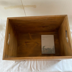 木箱　ウッドボックス　犬型シルエット（フレンチブルドッグ）　アンティークブラウン　送料無料　m201017-15 3枚目の画像