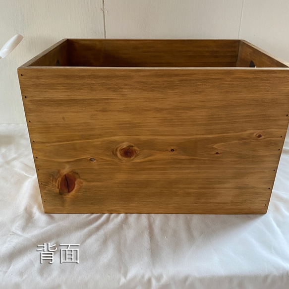 木箱　ウッドボックス　犬型シルエット（フレンチブルドッグ）　アンティークブラウン　送料無料　m201017-15 6枚目の画像