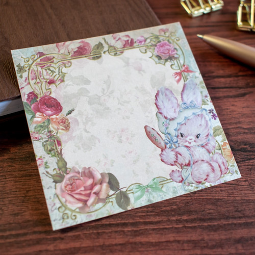 送料無料】レトロアニマル メモ 31 / 30枚入 メモ帳 Vintage girly