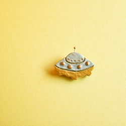 “這是 UFO”粘土胸針 第1張的照片