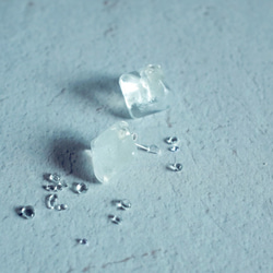 溶けない氷　アイスキューブ　イヤリング/ピアス 1枚目の画像