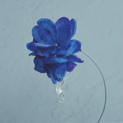 紫陽花の花のサンキャッチャー　イヤーアクセ　片耳タイプ 1枚目の画像