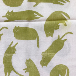 出售價格在翻譯中，一套3條毛巾“小花和貓” 第10張的照片