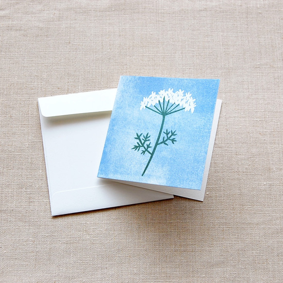 雙折迷你卡「白花」（3 張裝，附信封） ◯留言卡 ◯迷你卡 第2張的照片