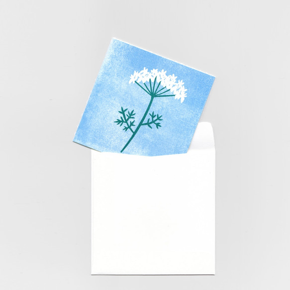 雙折迷你卡「白花」（3 張裝，附信封） ◯留言卡 ◯迷你卡 第4張的照片