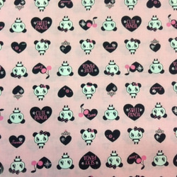 パンダとハートのプリント柄…ピンク系 2枚目の画像