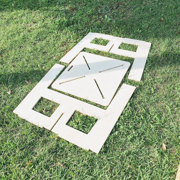 リモートワークに最適『ペケ台・作業台』組み立てテーブル　シナ共芯合板　60cm角×高さ70㎝ 4枚目の画像