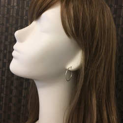 Sterling Silver Hoop Earrings（30ｍｍ）フープ ピアス スターリング シルバー 銀 5枚目の画像