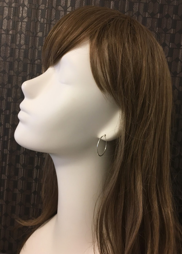 Sterling Silver Hoop Earrings（30ｍｍ）フープ ピアス スターリング シルバー 銀 5枚目の画像