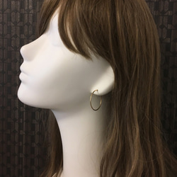 送料無料 - 30ｍｍ 14kgf Hoop Earrings - 14k ゴールドフィルド フープピアス 3枚目の画像