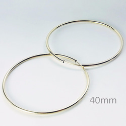 送料無料 - 40ｍｍ 14kgf Hoop Earrings - 14k ゴールドフィルド フープピアス 2枚目の画像