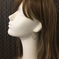 送料無料 - 40ｍｍ 14kgf Hoop Earrings - 14k ゴールドフィルド フープピアス 5枚目の画像