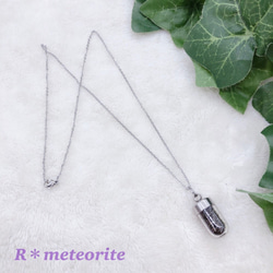 ペンダントトップ【ギベオン隕石】トロイライト入り☆＜ステンレス製