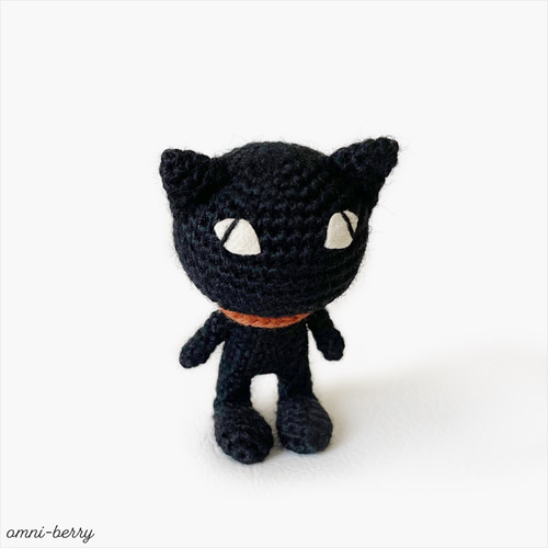 バブーシュカの黒猫さんのあみぐるみ 黒猫のあみぐるみ ◎ クロネンコ S (zoonica) あみぐるみ オムニ