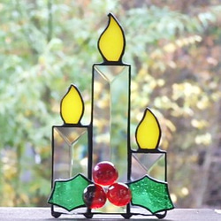 【Creema限定 早割価格】　Christmas Ornament 　ベベルガラスのキャンドル 1枚目の画像