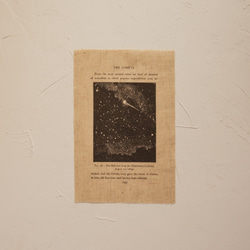 ［天文学の古書のファブリックポスター］【全３種】土星・三日月・彗星・星空・リネン・麻 5枚目の画像