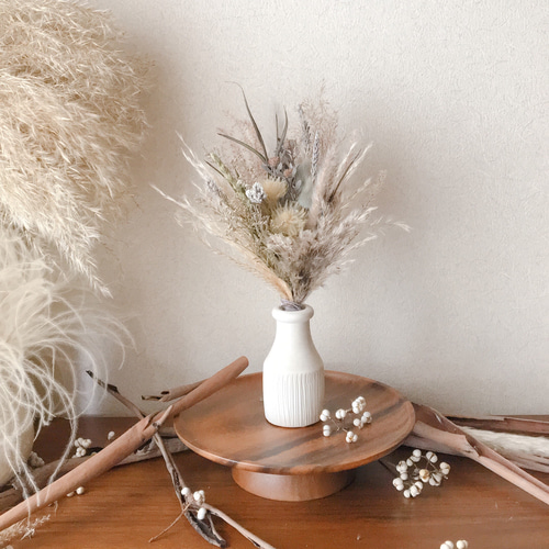 パンパスグラスとススキのブーケ スワッグ ブルー ドライフラワー