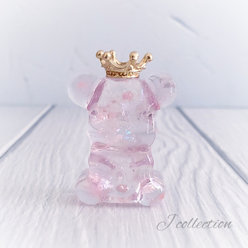 【ひなお取り置き】くまさん♡肉球キーホルダー・桜ピンク 王冠 くまさん キーホルダー（クリアピンク・Mサイズ） その他