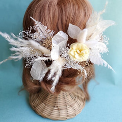 ルナリアとパンパスグラス　髪飾り　結婚式　成人式　和装 6枚目の画像