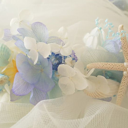 【カラー変更ＯＫ】スターフィッシュの花冠　ブルー×イエロー 5枚目の画像