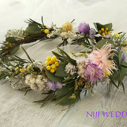 【カラー変更ＯＫ】　ボタニカル小花のナチュラル花冠 9枚目の画像