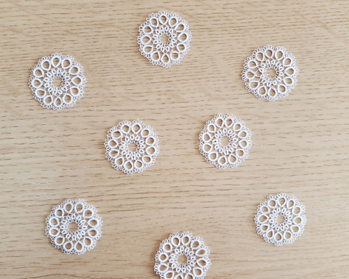レース編み モチーフ タティングレース 8枚セット その他素材 aloma80