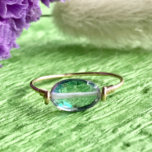 11月誕生石 ミスティックトパーズ デイリーリング 14kgf 指輪