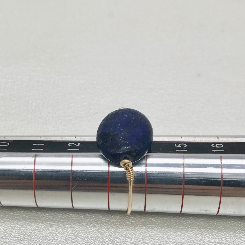 9月、12月誕生石 ラピスラズリ  ピアス と デイリーリング　のセット   14kgf