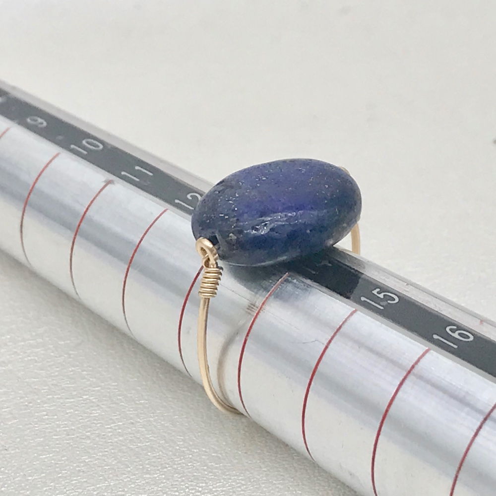 9月、12月誕生石 ラピスラズリ  ピアス と デイリーリング　のセット   14kgf