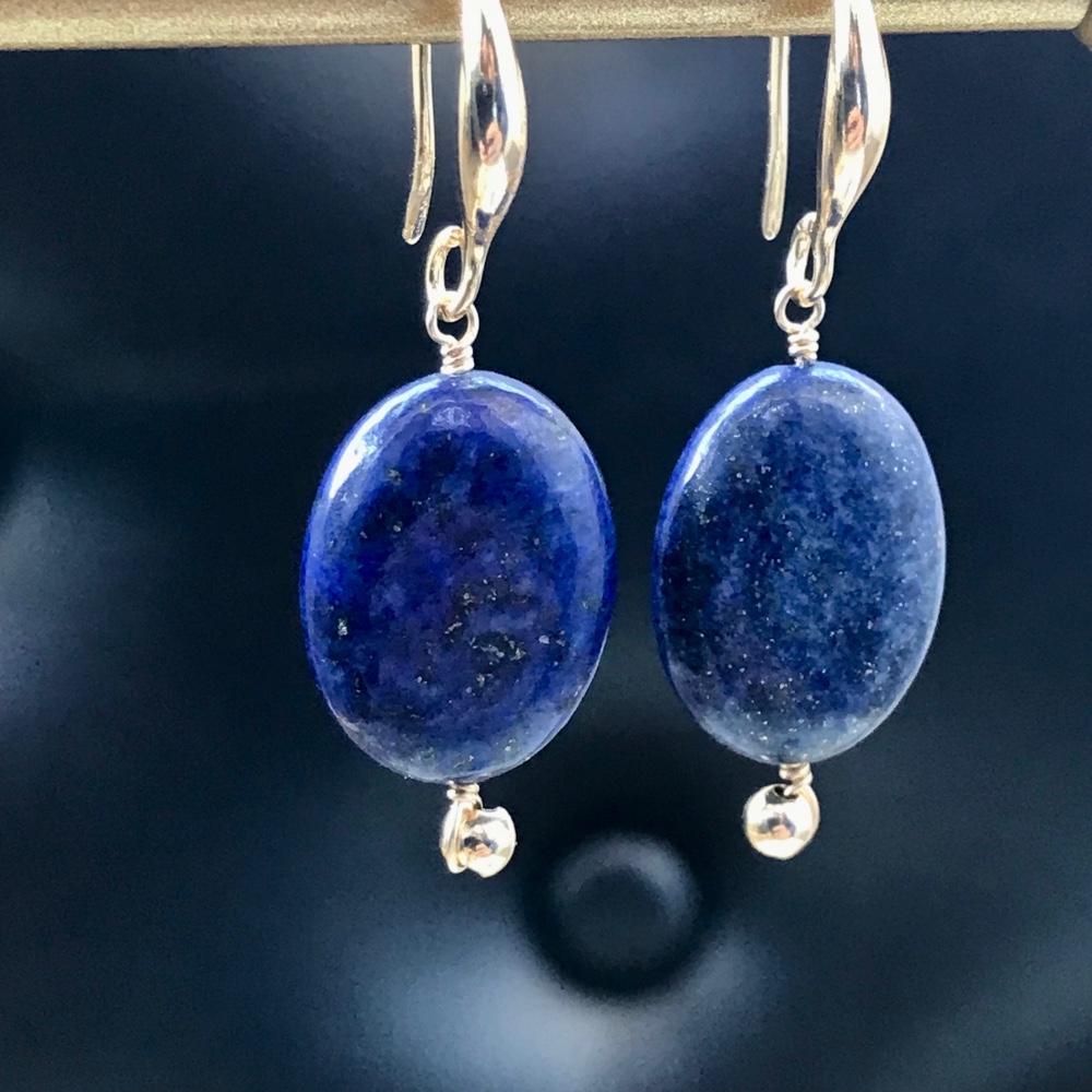 9月、12月誕生石 ラピスラズリ  ピアス と デイリーリング　のセット   14kgf