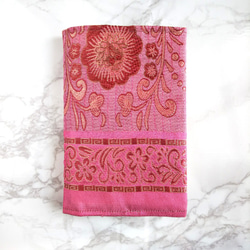 ブックカバー　文庫本　ピンク 絹　プレゼント　A6　女性　花　女の子 シルク 1枚目の画像