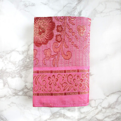 ブックカバー　文庫本　ピンク 絹　プレゼント　A6　女性　花　女の子 シルク 5枚目の画像