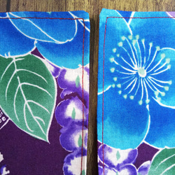 コースター　２枚セット　花　紫　プレゼント　和風　和モダン　 3枚目の画像