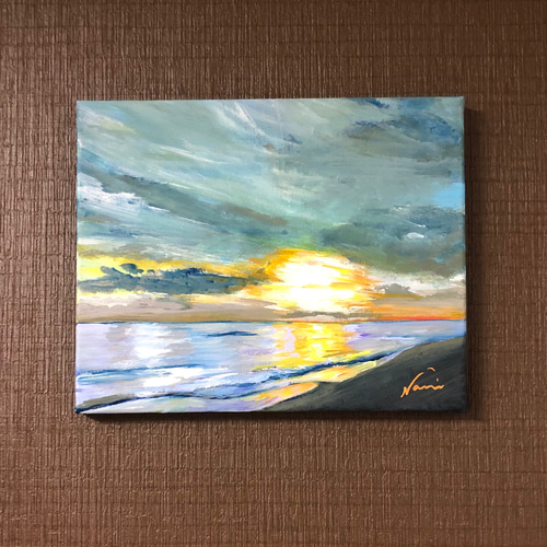 ありーん様 「朝焼け」日の出  風景  海  太陽 キャンバス F3 0_8266df115959a7b9eaef2d19cf42