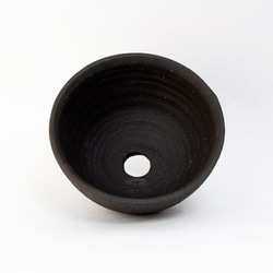 美濃焼植木鉢　平鉢　黒 5枚目の画像