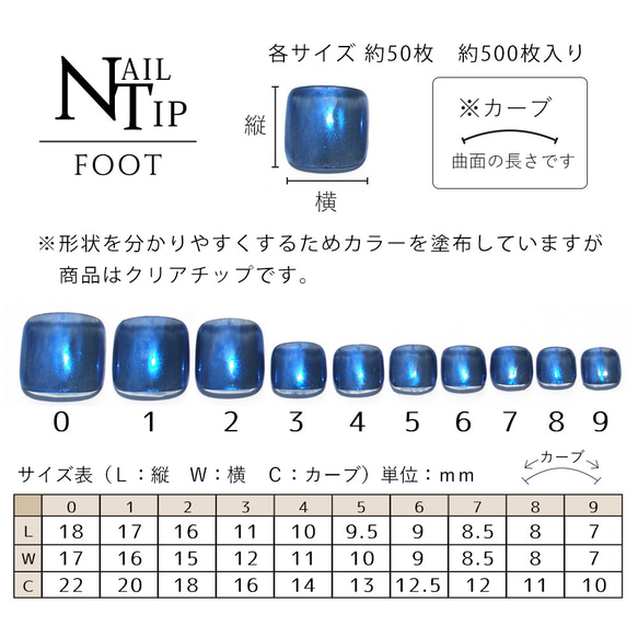 【送料無料】フットネイル  ネイルチップ  500枚入り 2枚目の画像