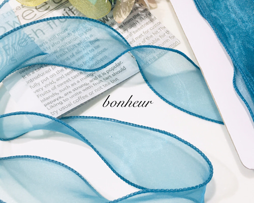 現品のみ！オーガンジー リボン♡マーメイド ♡ブルー 楽天市場】オーガンジーダブルリボン ハンドメイド用リボン クラフト