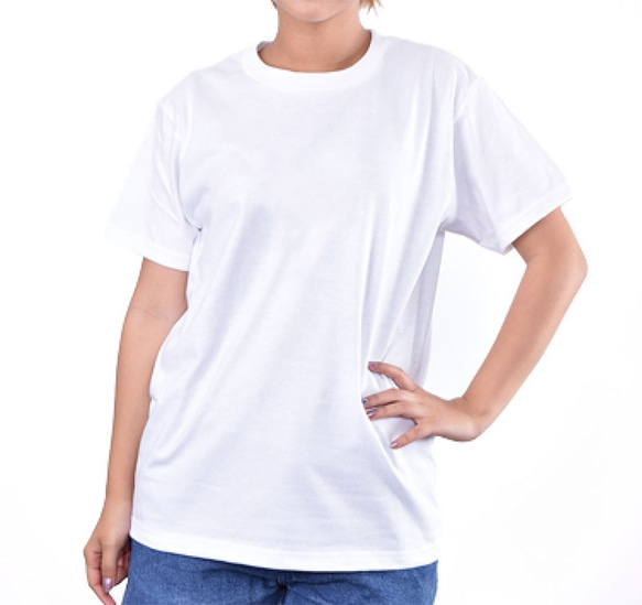 大きな水玉リボン(WHITE）自分を表現するあなたへ。girlちゃんコットンTシャツ　 4枚目の画像