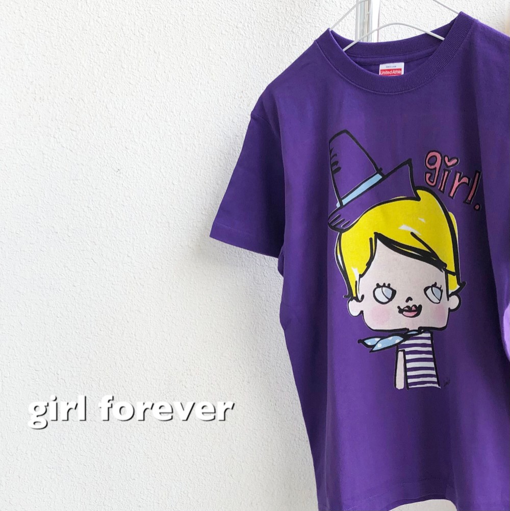 海が見たいな（ムラサキ）　自分を表現したいあなたへ。girlちゃんコットンTシャツ