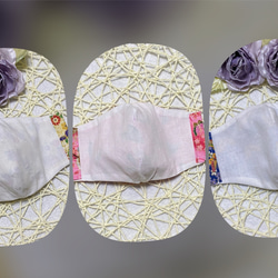 和柄　蝶　花柄　選べる色・サイズ・裏地　マスク　メンズ　レディース　キッズ　 3枚目の画像