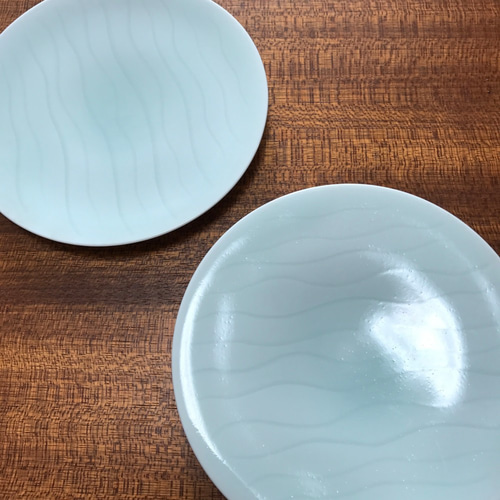 波佐見焼】［単品］青白磁波文様 平皿 小皿 波佐見焼 FUKUHARU