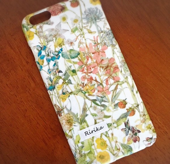 你可以把自由野生花卉柔和的綠色手機殼 iPhone所有機型對應的♡發到訂單♡♡名 第1張的照片